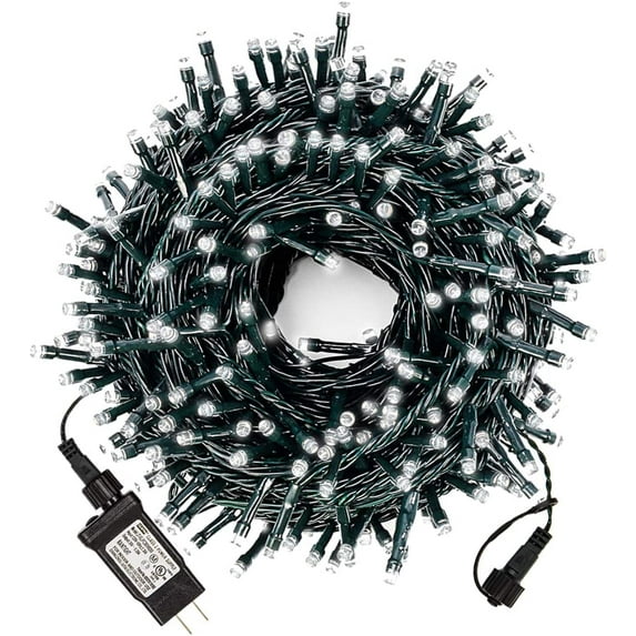 Morttic Christmas String Lights Plug in 8 Modes 66ft 200 LED Outdoor Waterproof Fairy Lights for Indoor Outdoor Christmas Tree Garden Wedding Party Decoration , Cool White