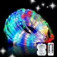 thumbnail image 1 of Morttic Christmas String Lights, Waterproof 40ft 100 LED 8 Mode Battery Powered Rope Lights with Remote for Home Garden Party Xmas New Year Decor, 1 of 6