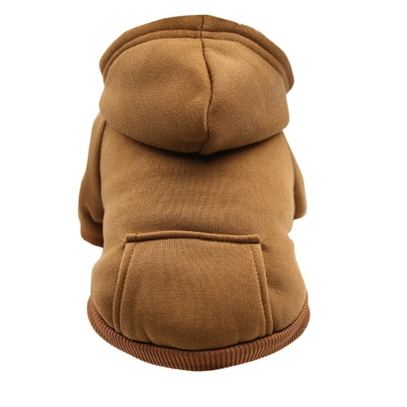 Morttic Dog Sweaters for Small Dogs, Dog Hoodie with Pocket - Fall Winter Warm Fleece Sweater Puppy Clothes for Small Medium Dogs Boy Girl Dog Clothes Brown