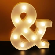 Morttic LED Ampersand Symbol Marquee Letter Lights Alphabet Light Up Sign, Night Light for Home Party Wedding Bar Christmas Decoration - &