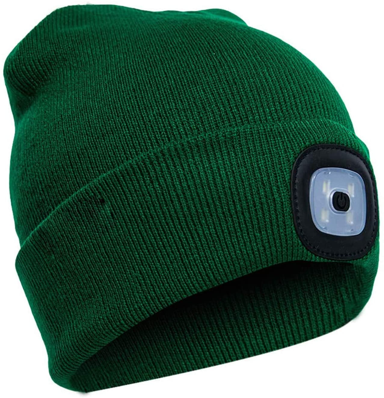 Morttic LED Beanie Hat with Light, USB Rechargeable 4 LED Headlamp Cap