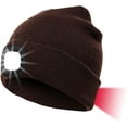 thumbnail image 1 of Morttic LED Beanie Hat USB Rechargeable 8 LED Light Hat Winter Warm Knitted Beanie for Men and Women, Hand Free Front and Rear Lighting Headlamp Cap for Camping, Running, Skiing (Brown), 1 of 14