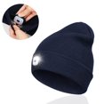 thumbnail image 1 of Morttic LED Beanie Hat with Headlight, Unisex USB Rechargeable 4 LED Knitted Cap, Winter Warm Headlamp Beanie Hat for Men Women Gifts (Navy Blue), 1 of 7