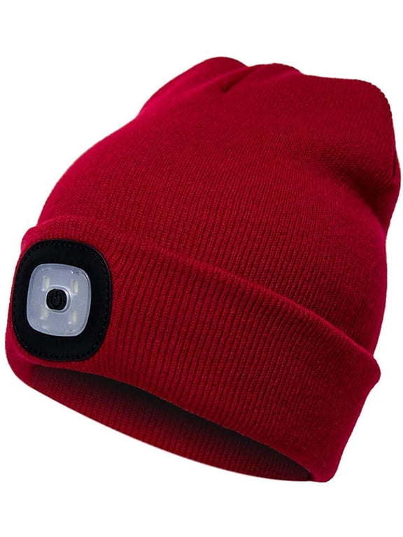 LED Beanie Hat with Light,USB Rechargeable Light Up Hat with Adjustable Brightness,Ultra Soft Material