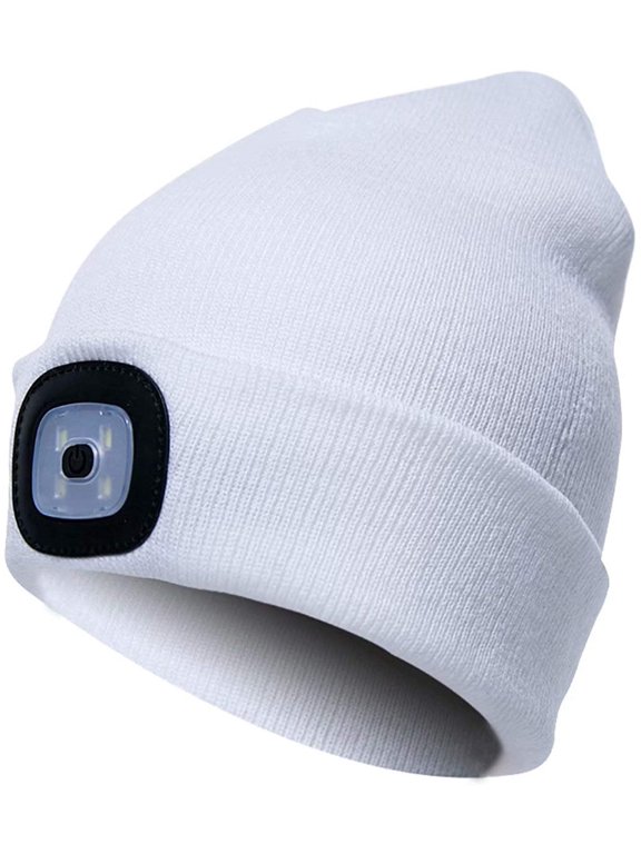 LED Beanie Hat with Light,USB Rechargeable Light Up Hat with Adjustable Brightness,Ultra Soft Material