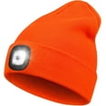 thumbnail image 1 of Morttic LED Beanie Hat with Light, Unisex USB Rechargeable Headlamp Cap Adjustable Brightness for Outdoor Sports Camping Hiking (Orange), 1 of 7
