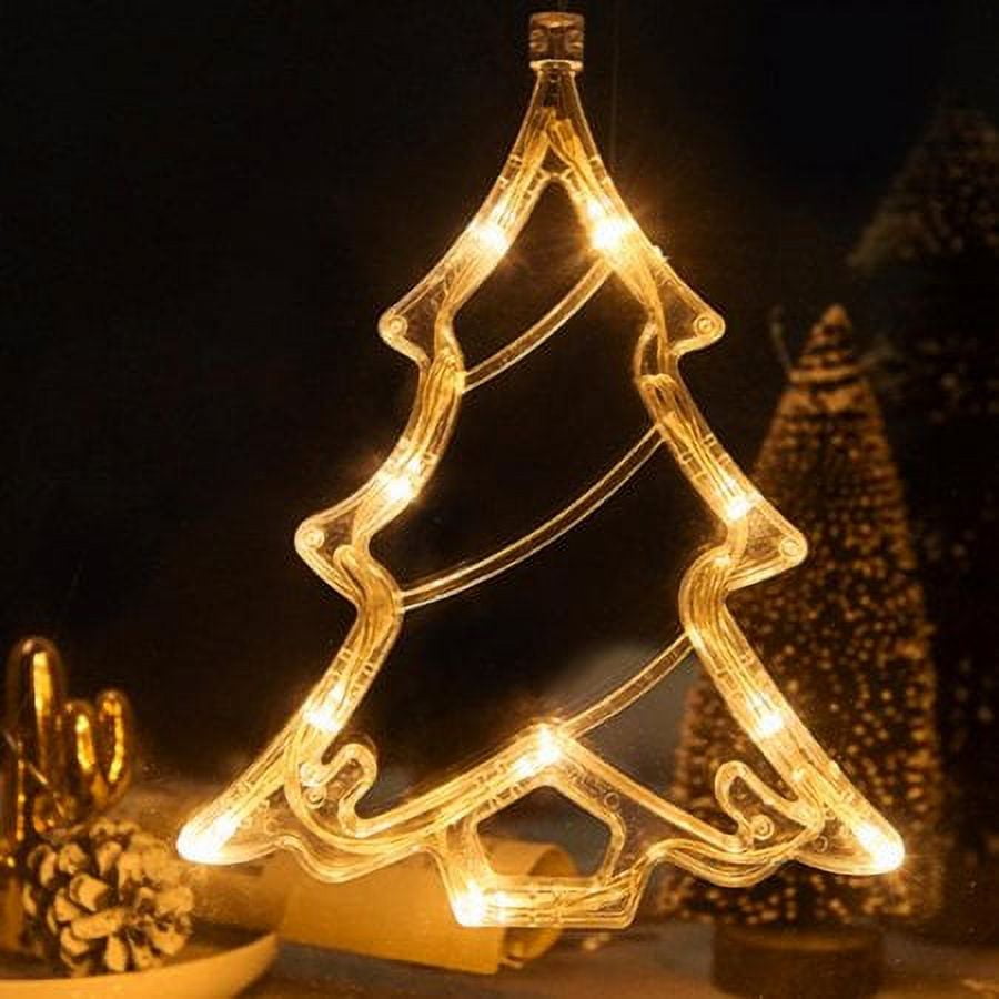 Morttic LED Christmas Lights Hanging Window Light with Suction Cup