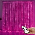 thumbnail image 1 of Morttic LED Fairy Curtain String Light Indoor, 9.9ft x 9.9ft USB Powered Curtain String Lights with Remote 8 Modes ,Waterproof Hanging Twinkle Lights for Wall Patio Party Backdrop Decor Pink, 1 of 9