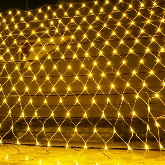 Morttic LED Net Mesh Fairy String Decorative Lights, 200 LED Outdoor Waterproof Net Lights with 8 Lighting Modes for Christmas Wedding Party Holiday Decor (4.9ft x 4.9ft, Warm White)