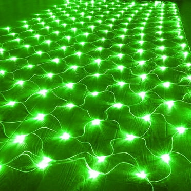 Morttic LED Net Mesh String Fairy Lights,200 LEDs 9.8FT x 6.6FT Net Lights, Plug in Waterproof Mesh Lights for Bushes Garden Patio Christmas Halloween Decorations (Green)