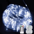 thumbnail image 1 of Morttic LED Rope Lights Battery Operated String Lights 23ft 50 LEDs 8 Modes Hanging Fairy Lights Dimmable/Timer with Remote for Camping Party New Year Christmas Decoration ,Cool White, 1 of 9
