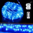 thumbnail image 1 of Morttic LED Rope Lights Outdoor, 39 ft 8 Modes Rope Lights Battery Powered String Lights with Remote Control Waterproof for Bedroom Balcony Garden Patio Decor (Blue), 1 of 13