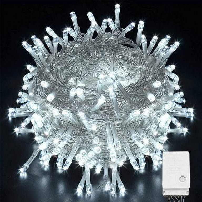 Morttic LED String Lights Indoor Outdoor 66ft 200 LED Mini String Lights 8 Modes Waterproof Fairy Lights for Christmas Tree Wedding Garden Party Bedroom Wall Decor Cool white Walmart