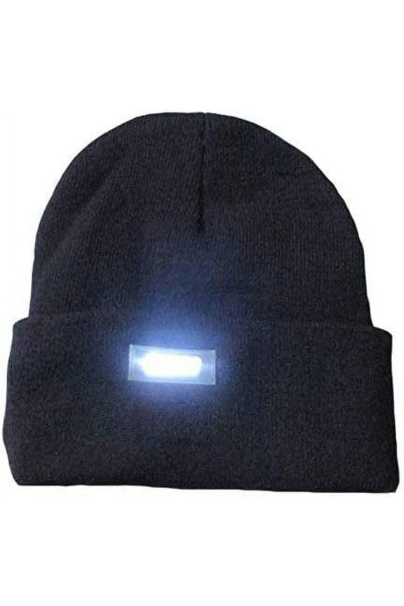 Led Beanie with Light, Hat with Light Built in for Winter Safety, Unisex Warm Knit Hat Fits Most Men, Women, Lighted Beanie Hat Flashlight Stocking Cap with Headlamp, Gifts for Runners