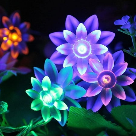 Morttic Lotus Solar String Lights Outdoor,39.4FT 100LEDs Waterproof Lotus Flower Fairy Twinkle String Lights for Home Garden Christmas Festival Holiday Decor (Multicolor)