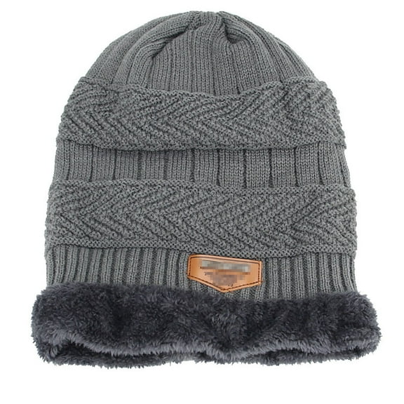 Morttic Men's Soft Stretch Knit Lined Thick Warm Ski Cap Women Winter Wool Slouchy Beanies Hat,Gray