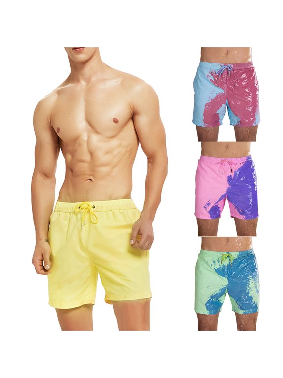 Men's Temperature Sensitive Color Changing Swimming Trunks Beach Pants