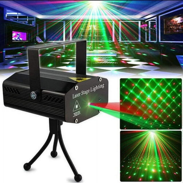 Morttic Mini Laser Projector Stage Lights LED R/G Disco Lighting Xmas Party KTV DJ Light