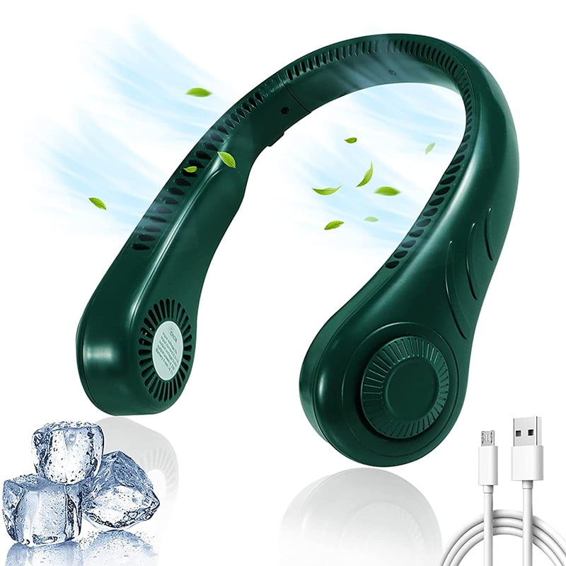 Morttic Portable Neck Fan, Mini Neck Air Conditioner with 3 Adjustable Speeds, Wearable Neck Fan