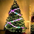 thumbnail image 1 of Morttic Ribbon Fairy Lights ,6.5FT 20 LEDs Ribbon Christmas Lights, Decoration Glow Ribbon Lights for Christmas Tree DIY Lace Bow Holiday Indoor Outdoor Decor (Gold Ribbon+Colorful Light), 1 of 8