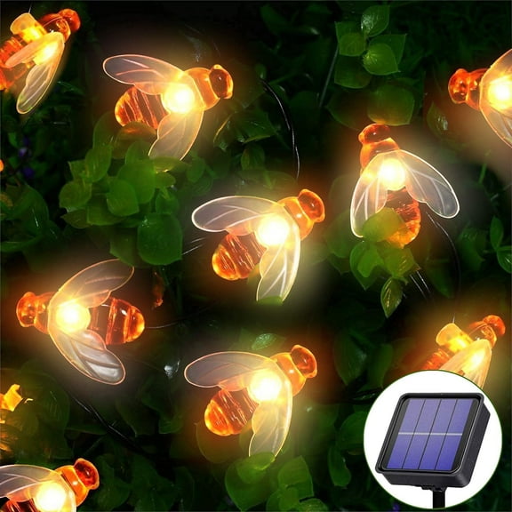 Morttic Solar Bee String Lights Outdoor, 23ft 50 LED