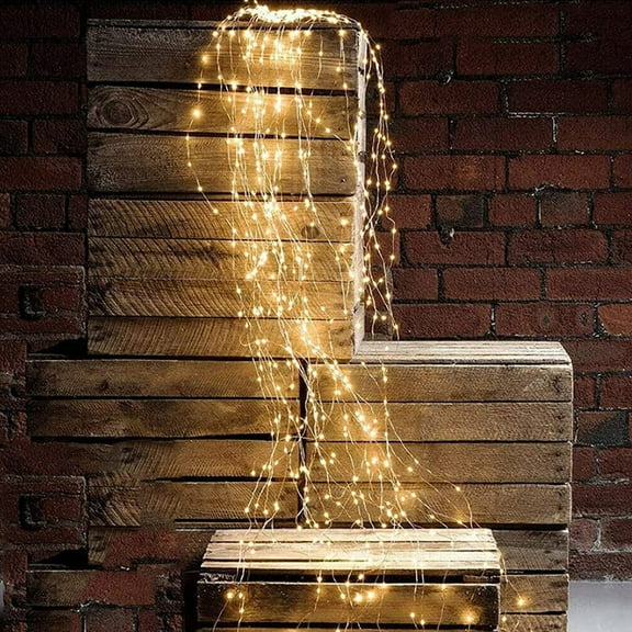 Morttic Solar Branch Fairy Lights, Waterproof Waterfall Tree Vines Lights Solar Copper Wire Decorative String Lights 8 Modes Branch String Lights for Garden Party Wedding Christmas Decoration