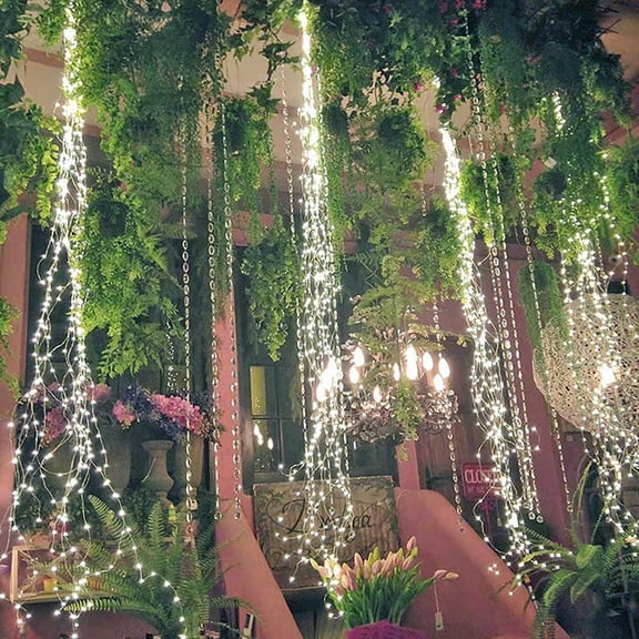 Morttic Solar Branch Fairy Lights, Waterproof Waterfall Tree Vines Lights Solar Copper Wire Decorative String Lights 8 Modes Branch String Lights for Garden Party Wedding Christmas Decoration