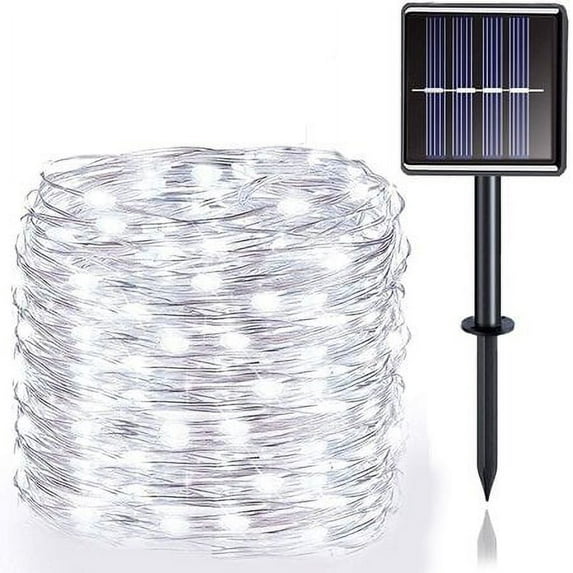 Morttic Solar String Lights Outdoor , 66FT 200LED Copper Wire Solar Fairy Lights ,Waterproof Patio Light with 8 Modes for Garden Tree Christmas Party Decor, Cool White
