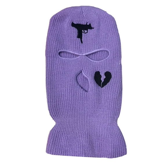 Morttic Unisex 3 Hole Full Face Cover Balaclava Knitted Hat Winter Warm Punk Style Funny Ski Mask Cover Hat for Cycling Outdoor Sports