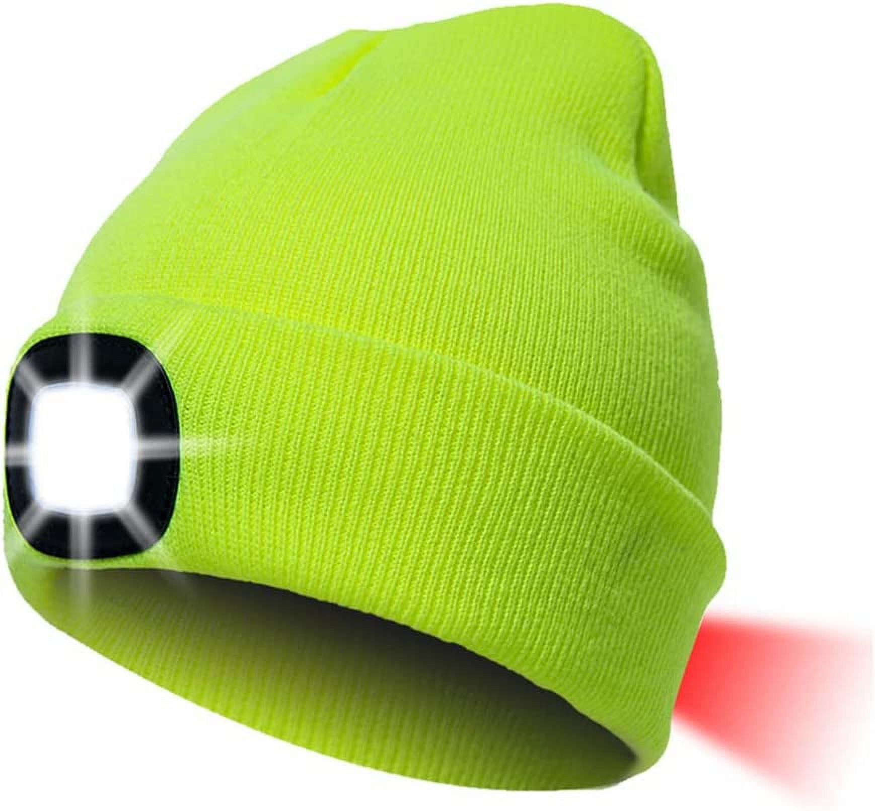 USB Rechargeable LED Beanie Hat with Light, 3 Brightness Levels, Unisex Winter Sinhoon Unisex LED Beanie Hat with Light, Gifts for Men  main image 2