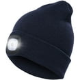 thumbnail image 1 of Morttic Knitted Beanie With Built-In 4 LED Flashlight Beanie Winter Hat Winter Cap USB Rechargeable Flashlight for Hunting, Camping, Grilling, Auto Repair (Navy Blue), 1 of 8
