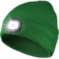 thumbnail image 1 of Morttic Unisex Beanie with Light, Rechargeable Warm Winter Knitted Beanie Cap with Bright LED Headlamp for Hiking, Biking, Camping (Green), 1 of 7