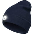 thumbnail image 1 of Morttic Unisex Beanie with Light, Rechargeable Warm Winter Knitted Beanie Cap with Bright LED Headlamp for Hiking, Biking, Camping (Navy Blue), 1 of 7