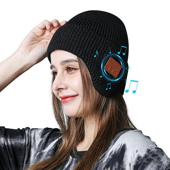 Morttic Unisex Bluetooth Beanie Hat, Winter Warm Earflap Hat Wireless Headphone Earphone Stereo Speaker Mic Cap for Women Men Outdoor Skiing Hiking Black