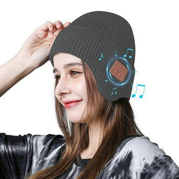 Morttic Unisex Bluetooth Beanie Hat, Winter Warm Earflap Hat Wireless Headphone Earphone Stereo Speaker Mic Cap for Women Men Outdoor Skiing Hiking Grey