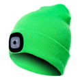 thumbnail image 1 of Morttic Unisex LED Beanie Hat with Light, USB Rechargeable Hands Free 4 LED Headlamp Cap, Warm Winter Knitted Hat with LED Flashlight for Hiking, Biking, Camping (Fluorescent Green), 1 of 9