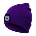 thumbnail image 1 of Morttic Unisex LED Beanie Hat with Light, USB Rechargeable Hands Free 4 LED Headlamp Cap, Warm Winter Knitted Hat with LED Flashlight for Hiking, Biking, Camping (Purple), 1 of 9