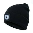 thumbnail image 1 of Morttic Unisex LED Beanie Hat with Light, USB Rechargeable Headlamp Beanie, Gifts for Kids Boys Girls Warm Knitted Cap (Black), 1 of 14