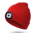 thumbnail image 1 of Morttic Unisex LED Beanie Hat with Light, USB Rechargeable Headlamp Beanie, Gifts for Kids Boys Girls Warm Knitted Cap (Red), 1 of 14