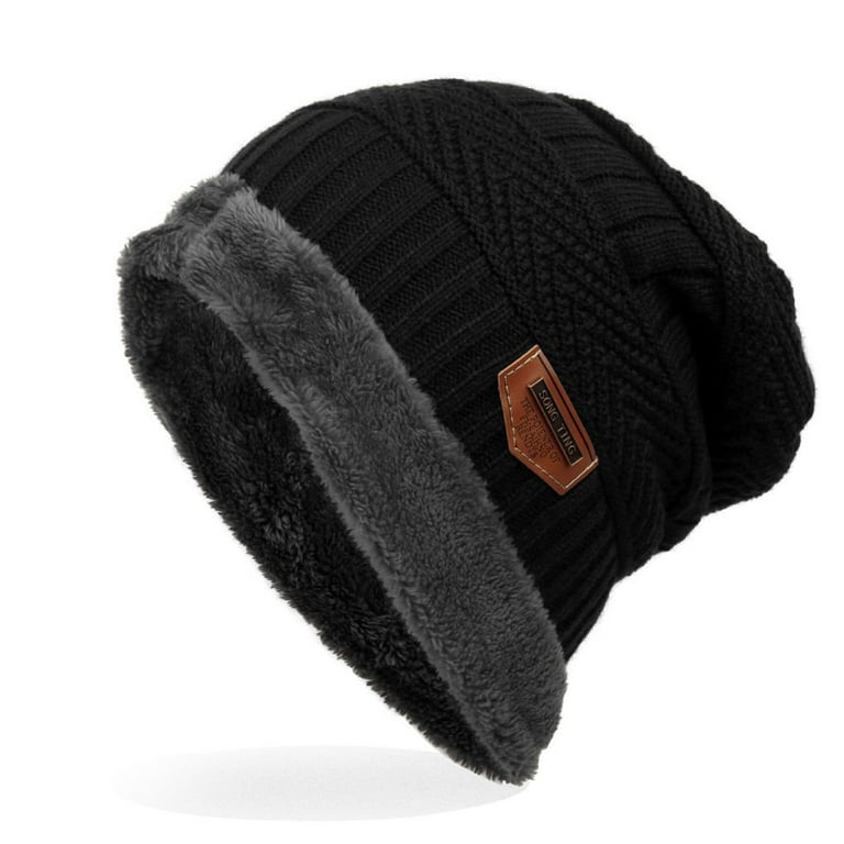 Women\'s Knitted Beanie Black Cozy Skull Ski Hats Cap Winter Warm Slouchy Design REDESS Unisex Winter Beanie Hat - Knit Slouchy Skull Cap in  main image 3