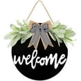 thumbnail image 1 of Morttic Welcome Sign for Front Door,Handcrafted Welcome Door Sign, 11.8 Inch Welcome Sign Wreath for Front Porch Hanging Sign Decor Farmhouse Porch Spring Welcome Sign for Wall Outside(Black), 1 of 6