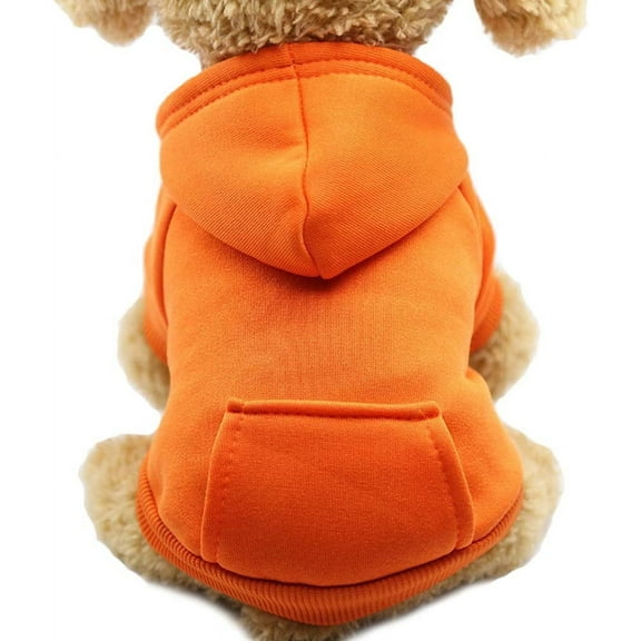 Morttic Winter Dog Hoodie Sweaters with Pockets Warm Dog Clothes for Small Dogs Chihuahua Coat Clothing Puppy cat Custume (Orange, M)