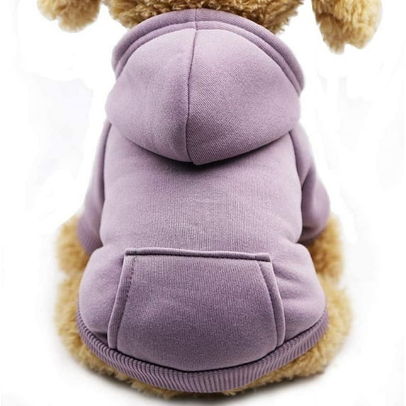 Morttic Winter Dog Hoodie Sweaters with Pockets Warm Dog Clothes for Small Dogs Chihuahua Coat Clothing Puppy cat Custume (Purple, S)