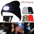 thumbnail image 1 of Morttic Winter Knitted Beanie Hat with Light, Unisex LED Headlamp Cap Night Lighted Hat Women Men Gifts for Dad Him Husband (Red), 1 of 2