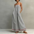 thumbnail image 1 of Morttic Women's Chic Spaghetti Strap Sleeveless Maxi Dress – Side Pockets Casual Summer Sundress Beach & Vacation Outfit Gray，XXL, 1 of 2