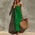 thumbnail image 1 of Morttic Women's Elegant Adjustable Spaghetti Strap Maxi Dress – Solid Color, Side Slit, Bohemian Beach Vacation Long Dress Green，XXL, 1 of 2