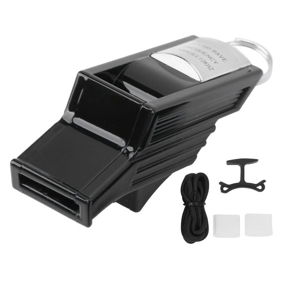 Mortun Whistle Non Core High Frequency Referee Whistle Adjustable Nylon Hanger Contest WhistleBlack Silver