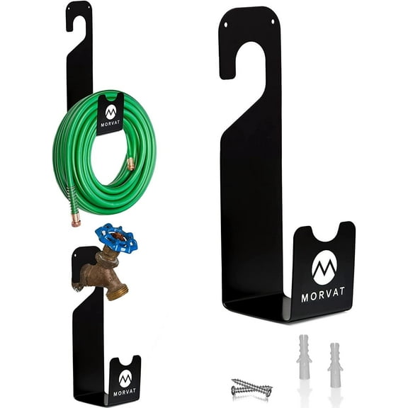 Morvat 150FT Premium Heavy Duty Rust-Resistant Metal Faucet Hose Holder