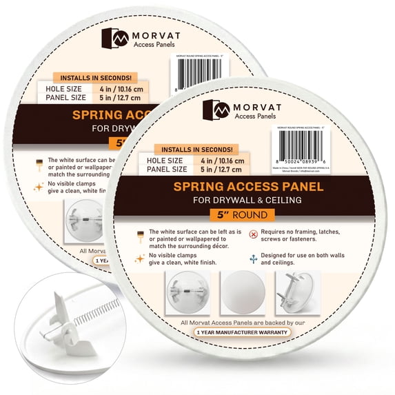 Morvat 5" Round Spring Access Panel for Drywall & Ceiling, 2 Pack