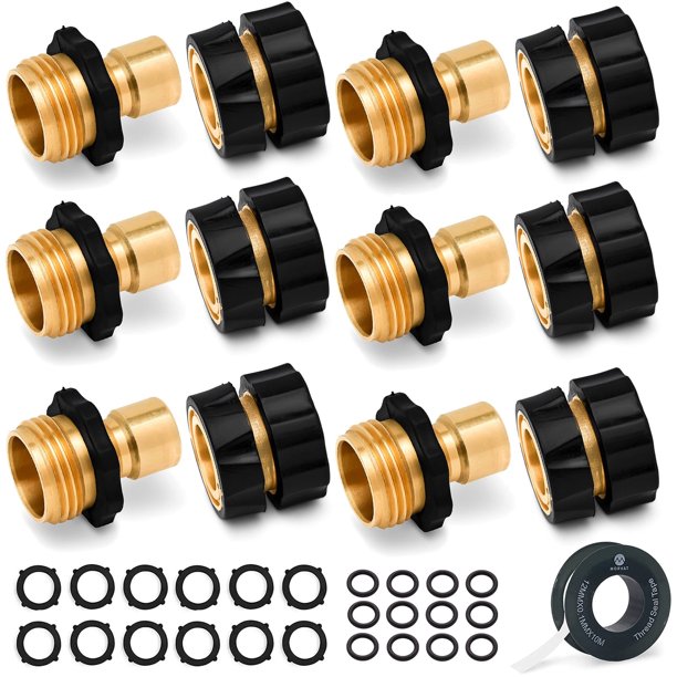 Morvat Brass Quick Hose Connector, Easily Add Attachments to Garden